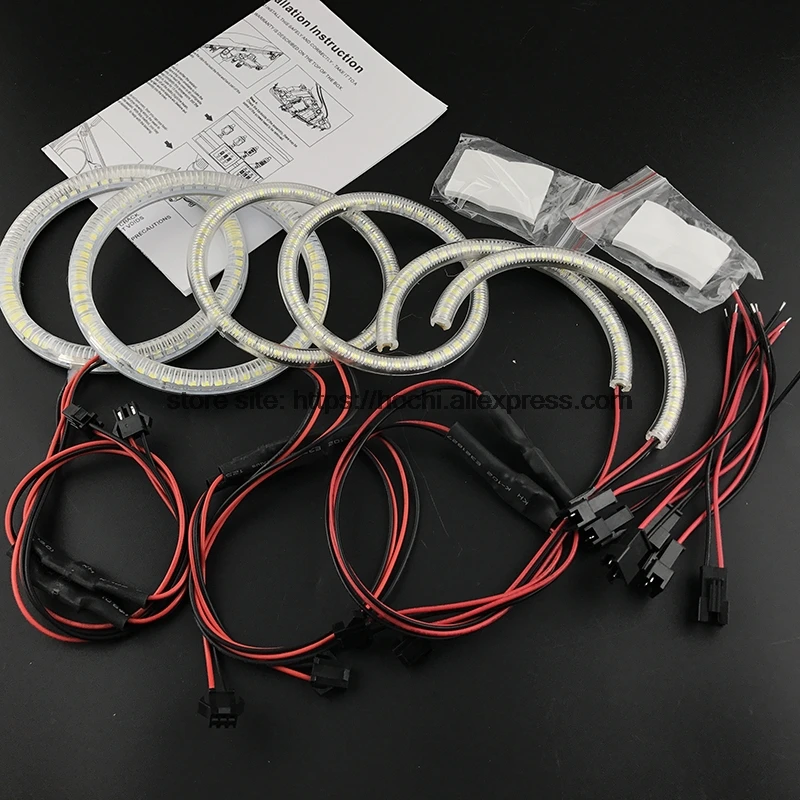 HochiTech Ultra bright SMD white LED angel eyes  ring kit daytiem running light DRL For Toyota Mark X Mark-X REIZ 2004-2009
