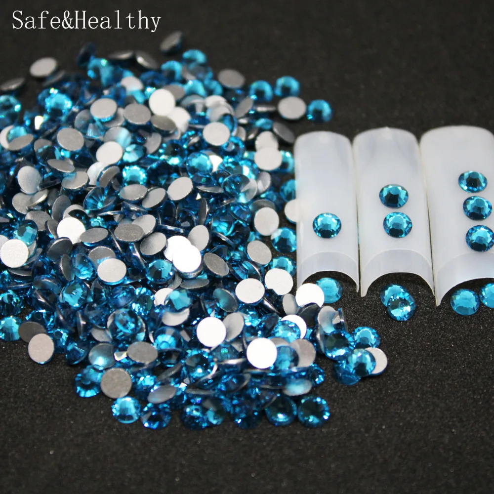 

1440 pcs/Pack SS16 -SS20 Blue Zircon Nail Art Decorations Rhinestones For 3d Charm Glass Flatback Non Hotfix DIY Nails