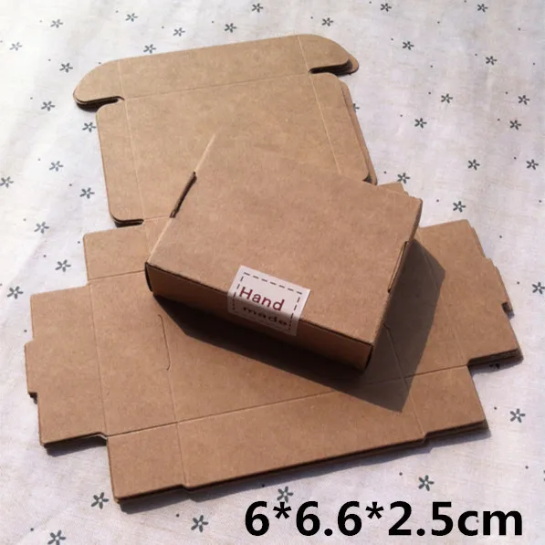 

6*6.6*2.5cm Kraft Paper Jewelry Box Packaging Soap Box Candy Cookie Gift Paper Box Aircraft Boxes 200pcs\lot Free shipping