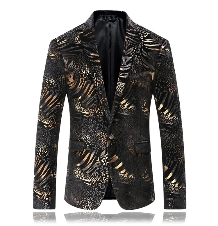 

2019 New Arrival High Quality Single Button Golden Casual Suits Men Business Blazers Jacket Men's Fashion Blazer