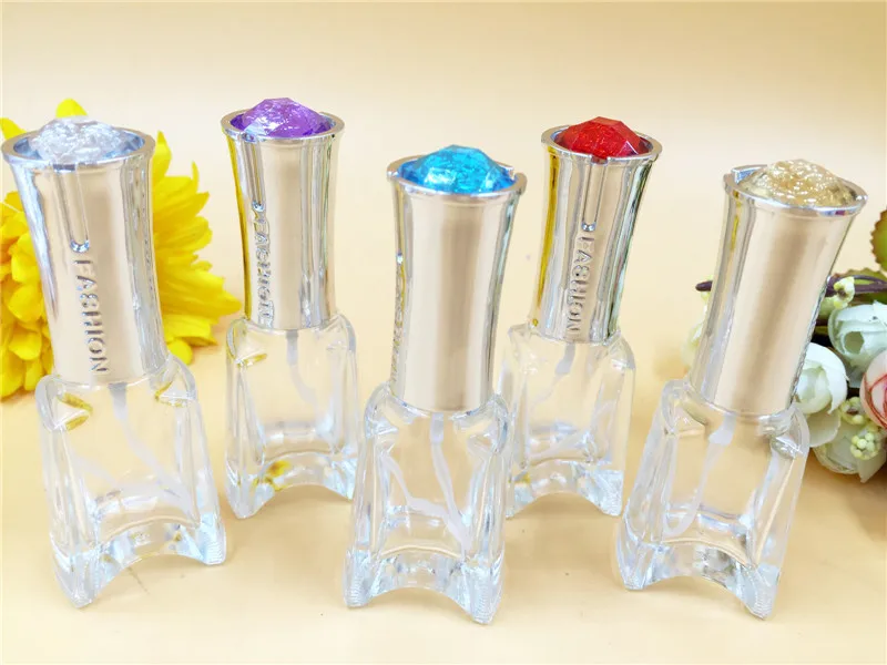 

New Pack of 50pcs 10 ML Portable Tripod shaped Glass Spray Perfume Bottle With Silver Cap , Empty Fragrance glass 10ml Bottle