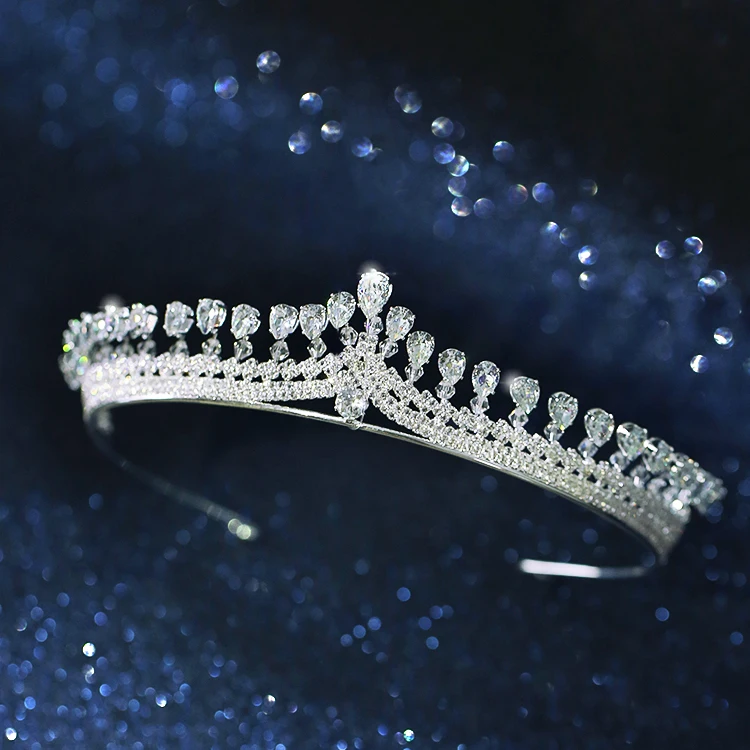 

exquisite Zircon Crown temperament luxury elegant Bride tiara y tocados para novia