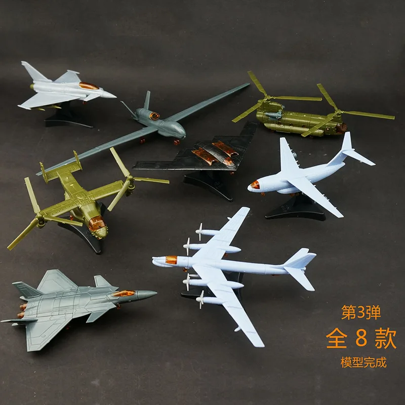 4D Third Generation 8 Models Aircraft J-20 Stealth Fighter B-2 Bomber Ospreys Helicopter Plastic Assembling Model