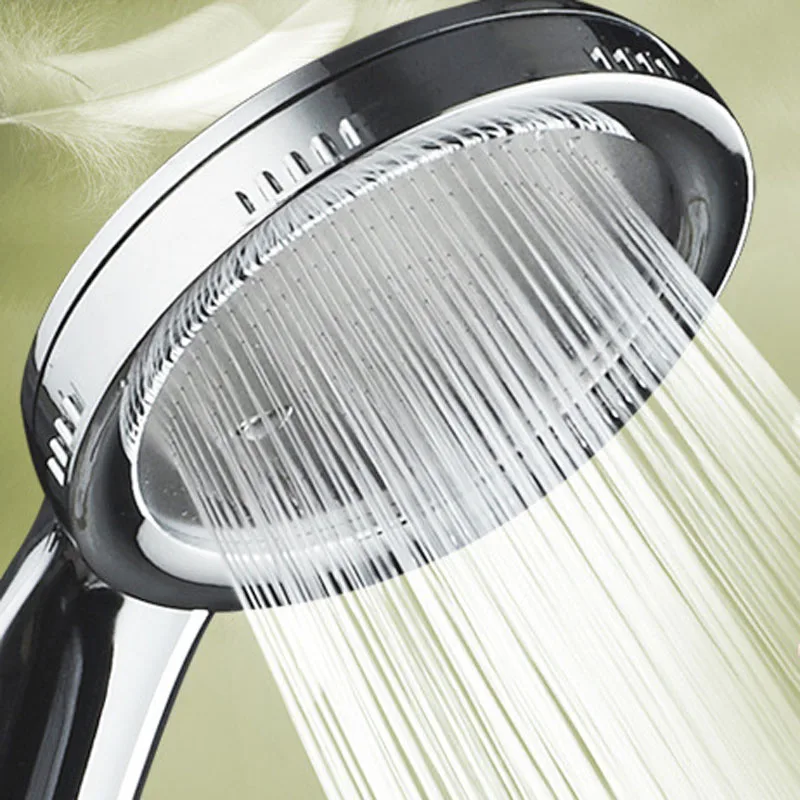 1PC Pressurized Nozzle Shower Head ABS Bathroom Accessories High Pressure Water Saving Rainfall Chrome Shower Head