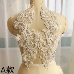 20Pieces Wedding Dresses Lace Applique Accessories Embroidered Lace Appliques Fabric Ivory White DIY Sewing Material