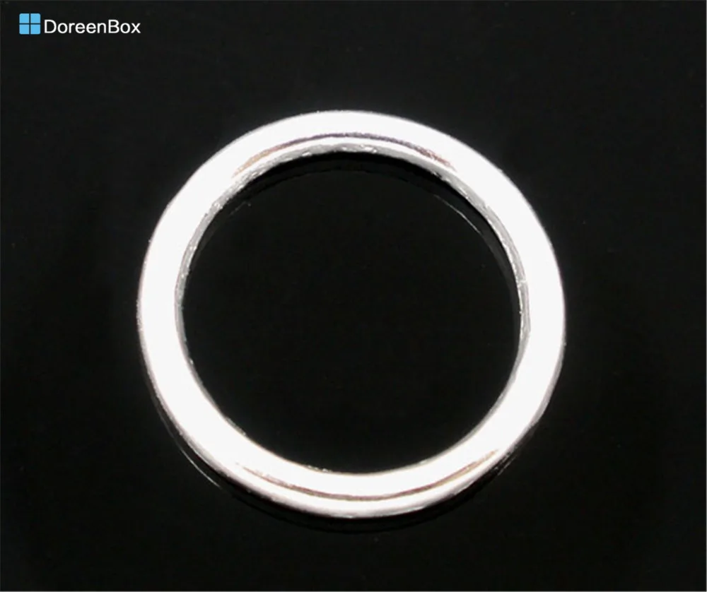 Doreen Box Lovely 100 PCs Silver color Soldered Closed Jump Rings 12x1mm Findings (B04272)