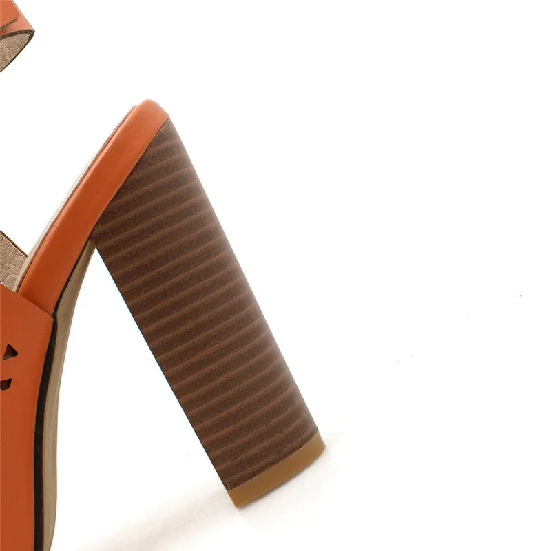 Spring Autumn Women Sandals Gladiator High Heels Strap Pumps Buckle Strap Shoes Fashion Ladies Shoes Black brown