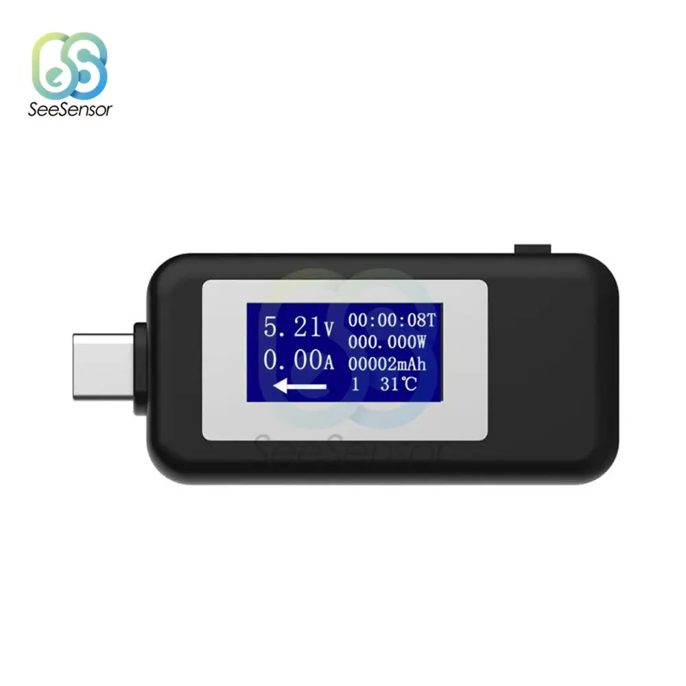 متعدد الوظائف USB تستر Type-c شاحن كاشف تيار مستمر الفولتميتر الرقمي مقياس التيار الكهربائي متر الجهد الحالي