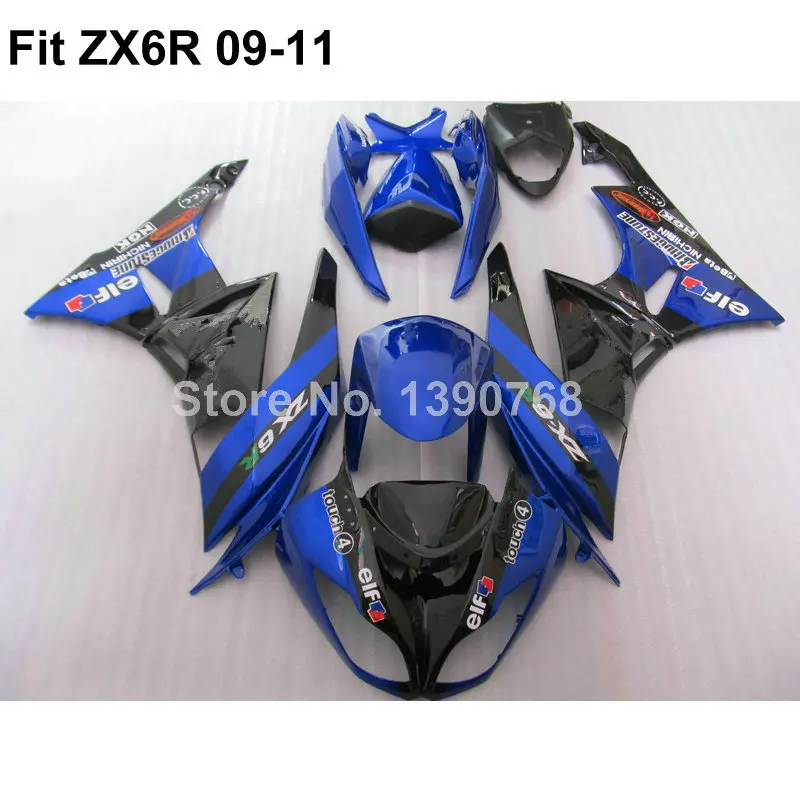 motorcycle fairing kit for Kawasaki  Ninja 636 ZX6R 09 10 11 blue fairings ZX-6R 2009 2010 2011 VT15