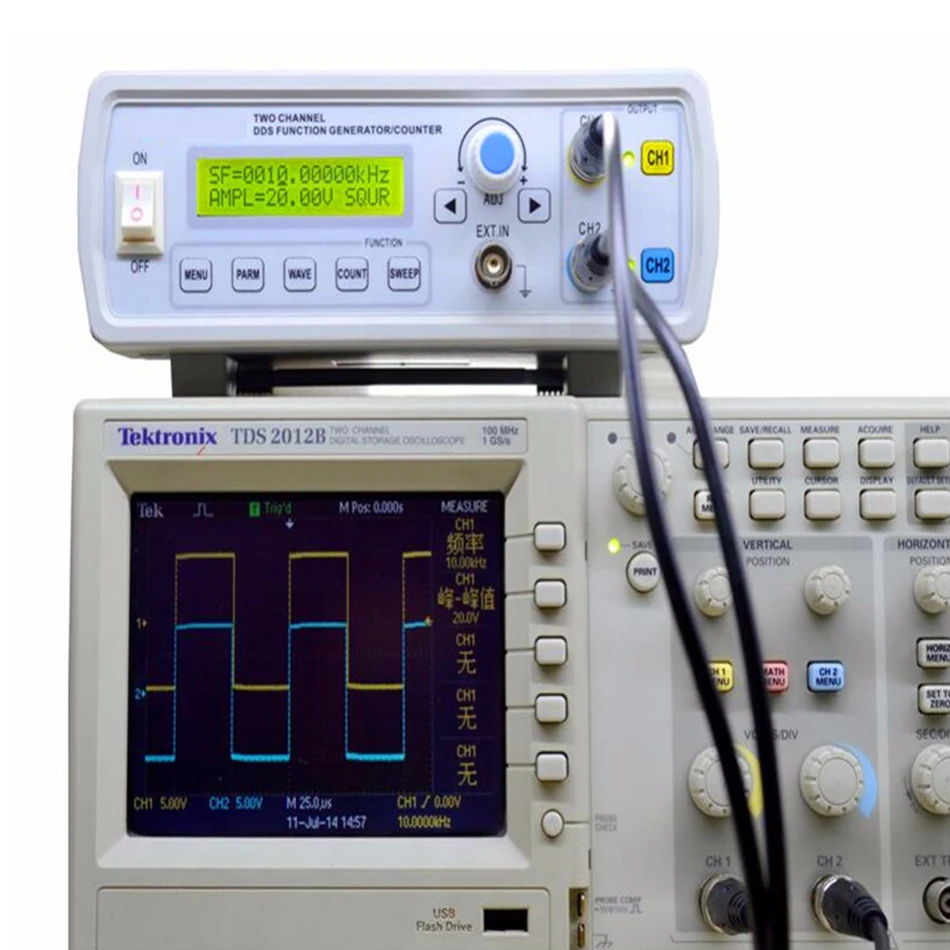 12MHz Digital DDS Dual-channel Function Signal Generator Arbitrary Waveform/Pulse Frequency Meter 12Bits 250MSa/s Sine Wave