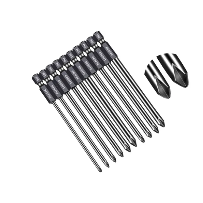 Torx Flat Head Magnetic Screwdriver Drill Bit 1/4" Hex S2 Cross Head PH1 PH2 Electric Screw Driver Bit Tools