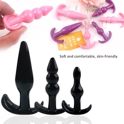 3Pcs/Set Comfortable Silicone Dildo Anal Plug Beads Butt Plug Anus Erotic No Vibrator Sex Toys For Women Women Gode Adult Games