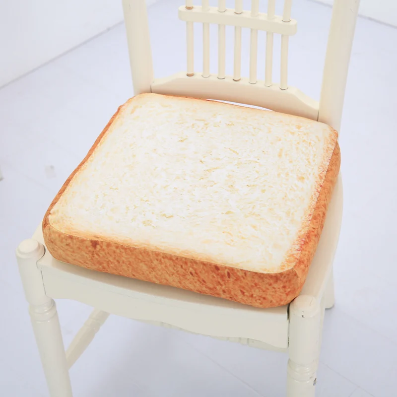 40*40CM Home Bakery Shop Decoration Creative Toasted Bread Pillow Plush Toy Cute Soft White Bread Cushion Birthday Gift