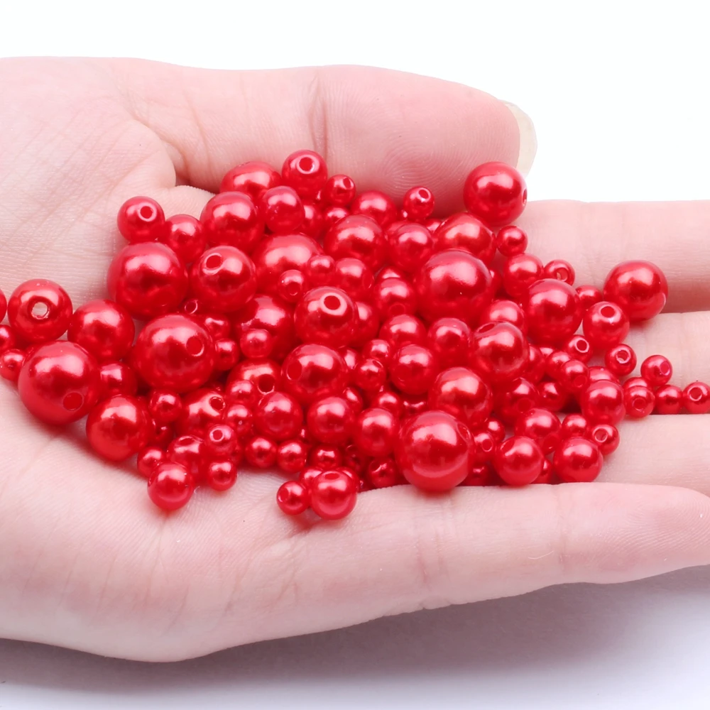 

8mm 400pcs Imitation Pearls For jewelry Accessories Resin Round Loose Crafts Beads With Hole DIY Sewing Garments Decoration