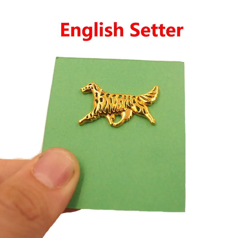 Mdogm English Setter Dog Animal Brooches And Pins Suit Cute Funny Small Father Collar Badges Gift For Male Men B162