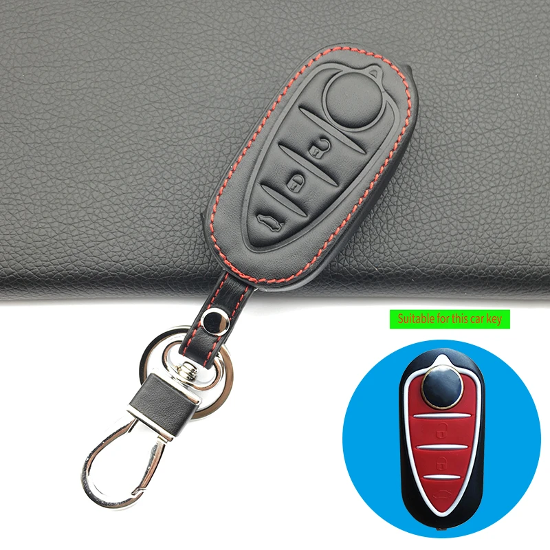 2017 High Quality Genuine Leather Car key cover Skin case For Alfa Romeo Mito Giulietta 159 GTA 3 Buttons Remote Protect Shell