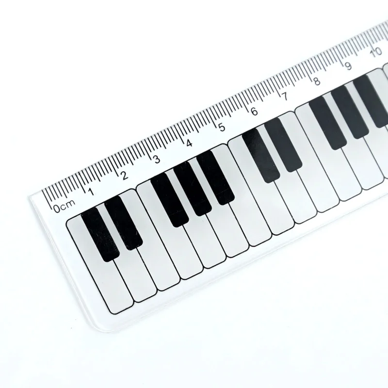 1 pz di musica in bianco e Nero tasti di pianoforte righello 15 cm righello dritto studenti regali