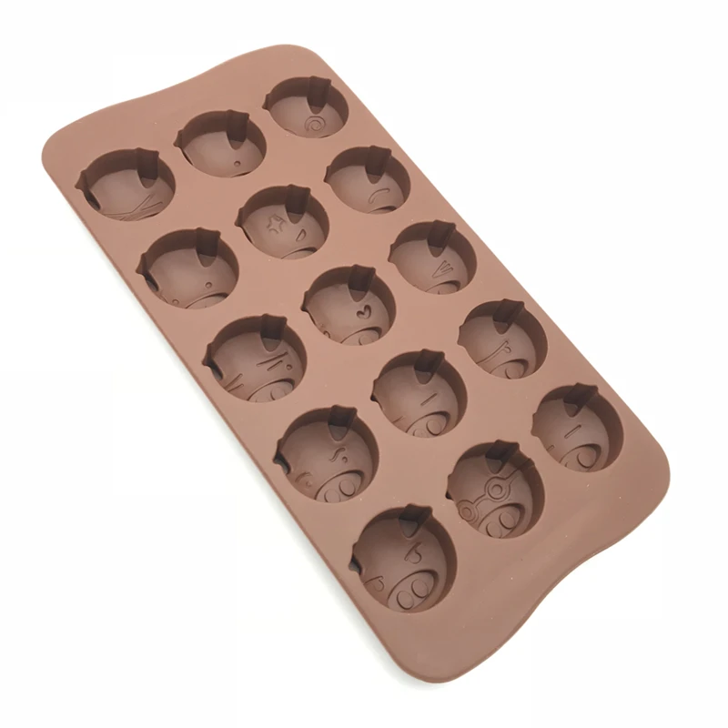 Aomily 15 Holes Funny Pig Shaped Silicone Soap Candy Fondant Chocolate Kitchen Mould Silicone Chocolate Cookies Cake DIY Mold
