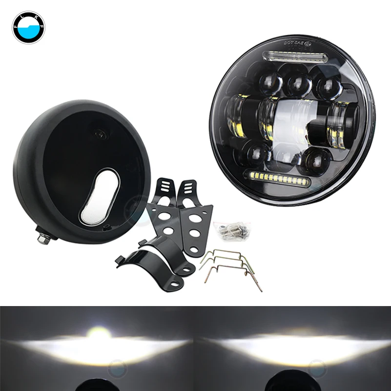 

5.75 Inch Led headlights housing bucket 50W 5-3/4" Round Headlamp for motorcycle .