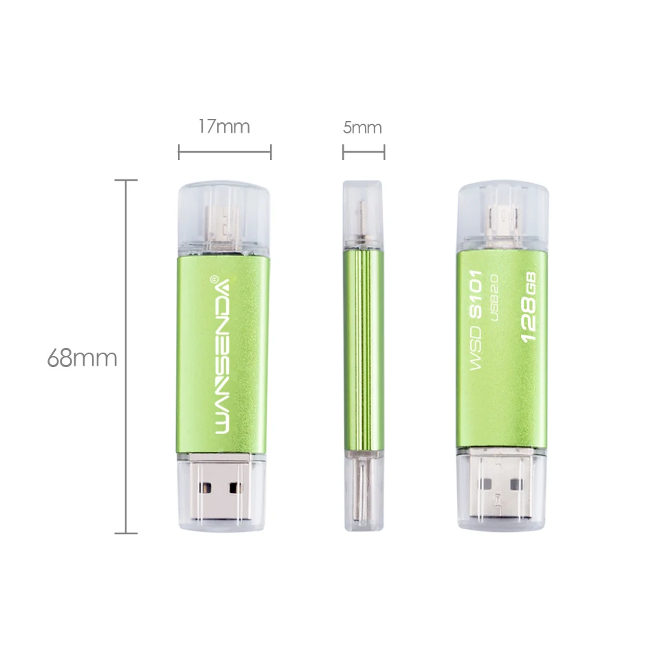 Chiavetta USB Wansenda Metal OTG Pendrive da 4 GB 8 GB 16 GB 32 GB 64 GB 128 GB 256 GB Clé USB per Micro Android/PC Pen Drive