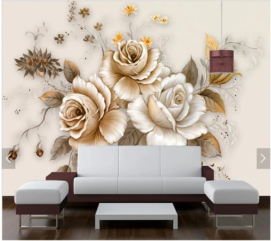 Custom 3d floral papel de parede, elegant peony fresco for living room bedroom sofa TV background home decor wallpaper