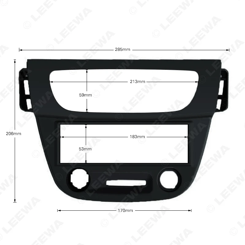 LEEWA Black Car 1DIN Stereo Radio Fascia Plate Panel Frame For Renault Fluence 2009 Dashboard Installation Mount Kit #5208