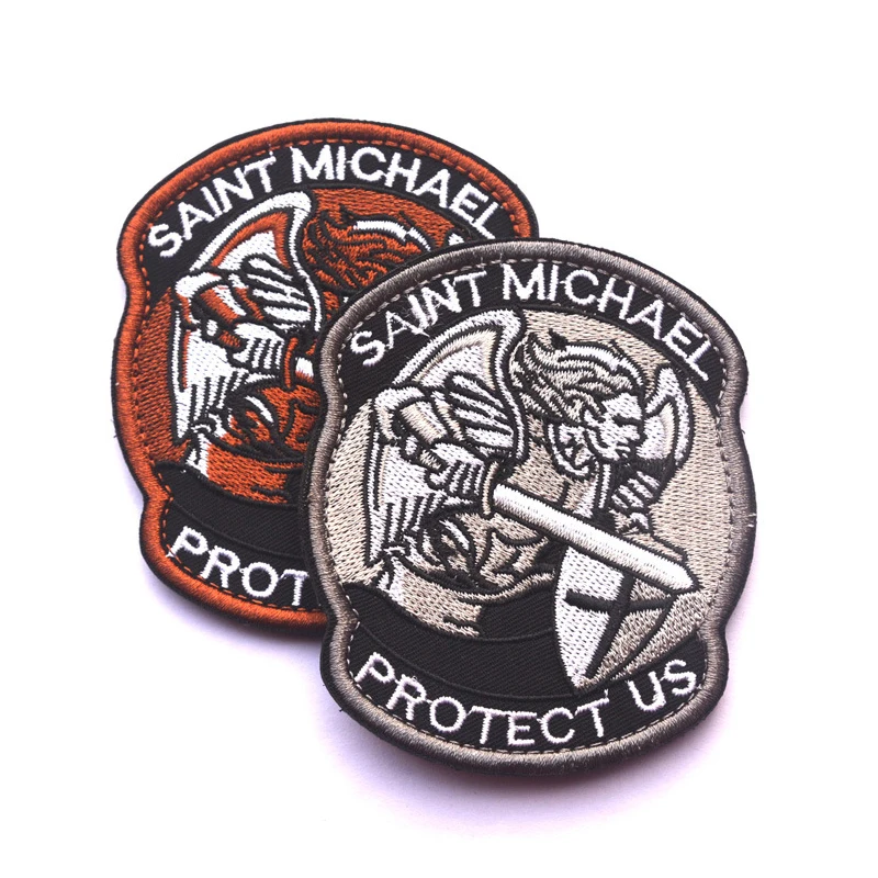 Emblema bordado para Cap Applique, Patch Braçadeira Militar, Saint Michael, Proteja-nos, Combate Tático, 3D