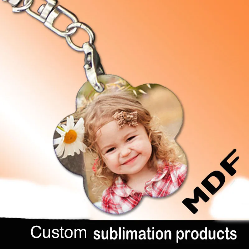 

Sublimation blank MDF wood key chain bag pendants gift for children can printing photo picture custom design personality gift