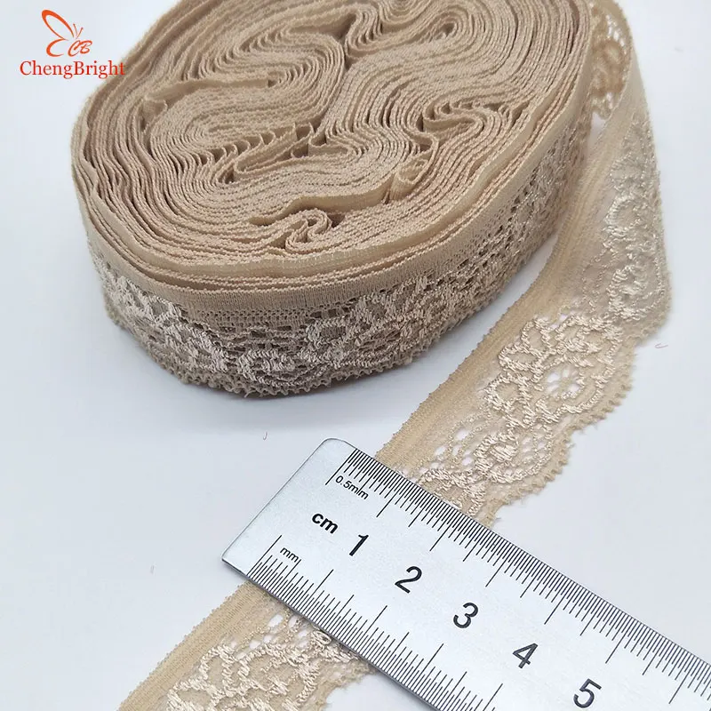 ChengBright New 10 Yards High Quality Stretch Elastic Lace Ribbon White Ribbon Lace Trimmings for Sewing African Lace Fabric DIY