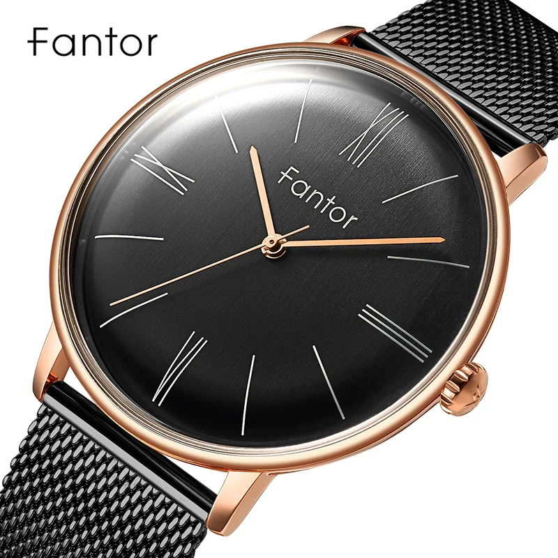 Fantor Minimalist Luxury Quartz Watch Man New Brand Classic Mesh Steel Wristwatch Mens Casual Waterproof Wrist Watches for Men