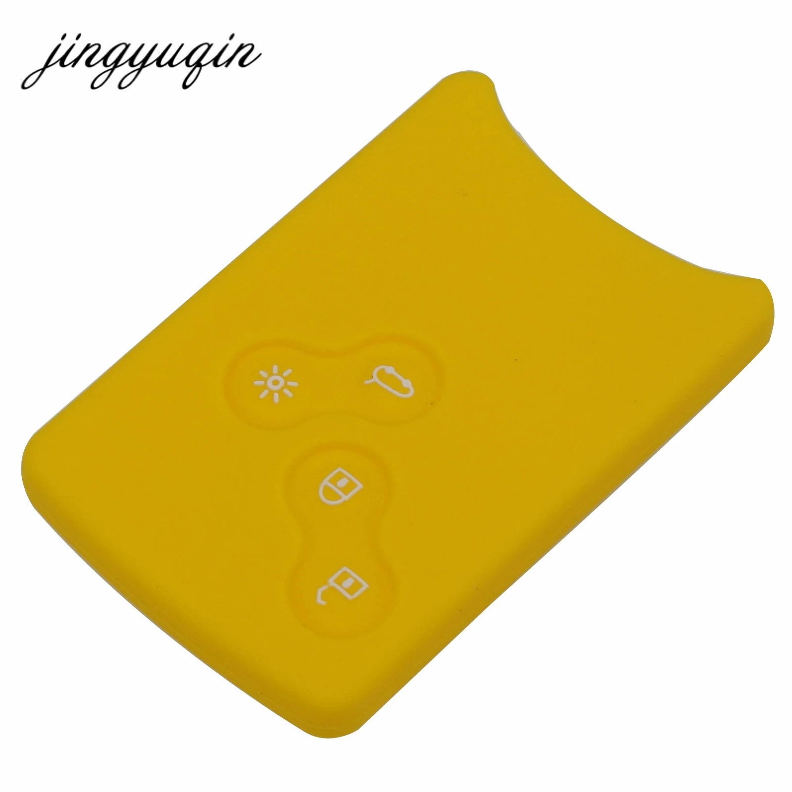 Jingyuqin custodia protettiva in Silicone per chiave a 4 pulsanti per Renault Clio Logan Megane 2 3 Koleos custodia portachiavi con carta scenica