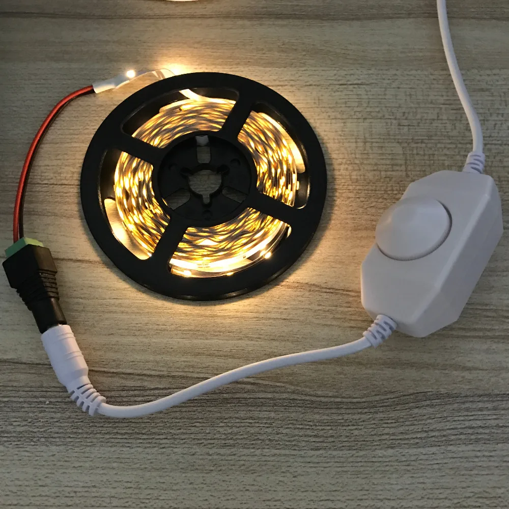 Mini LED regulacja jasności przełącznik sterownik ściemniacza z DC dla 3528 5050 5630 pojedynczy kolorowy pasek LED światła ściemniacz LED 12 V