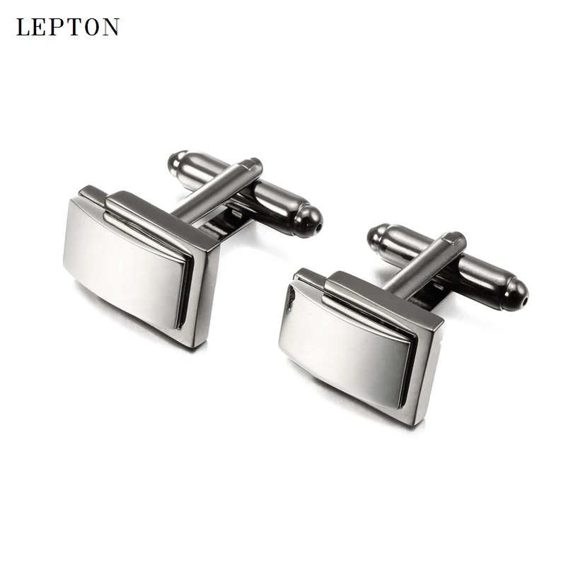 

Low-key Luxury Dual Plating Bussinss cufflinks For Mens Groom Wedding Cuff links Lepton Top Quality Metal Black Square cufflinks