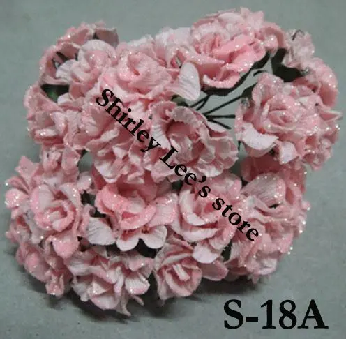 Wholesale--120 bunches Glittered paper flowers--mini open rose for scrapbook ,mini dry look ROSE  (Free Shipping by Express)