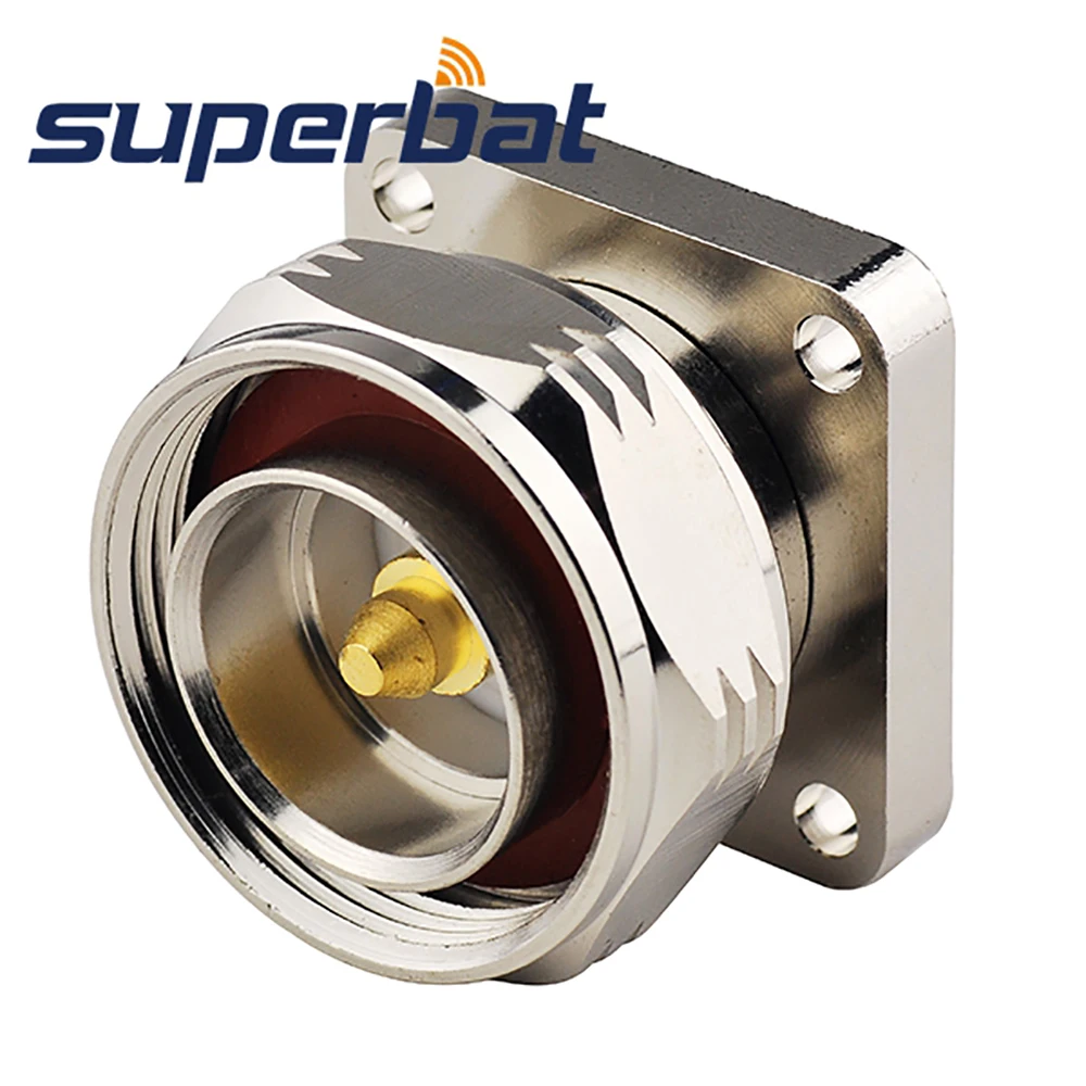 Superbat 7/16 Din Male 4 Hole Panel Mount with Solder Cup RF Coaxial Connector