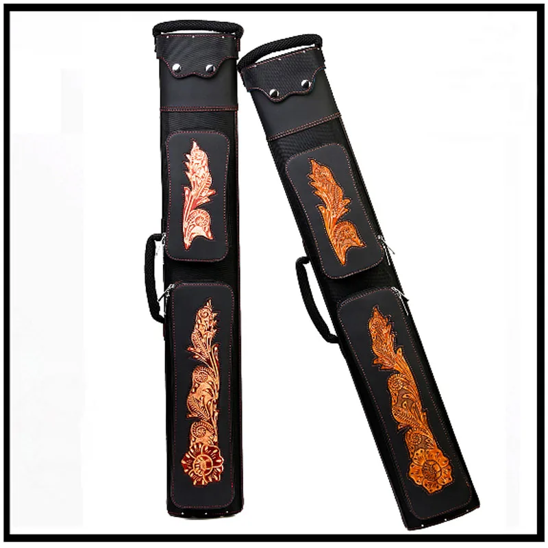 High Quality Pool Cue Case 6 Holes Manual carve Patterns