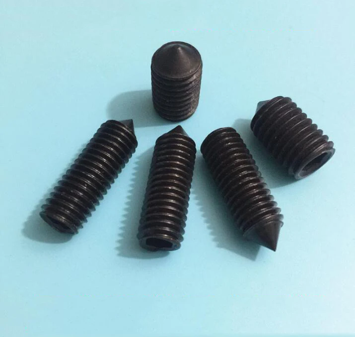 100Pcs M3 M4 M5 M6 M8 Set Screws With Cone Point Alloy Steel Grade 12.9 DIN914 Hex Socket Grub Screws