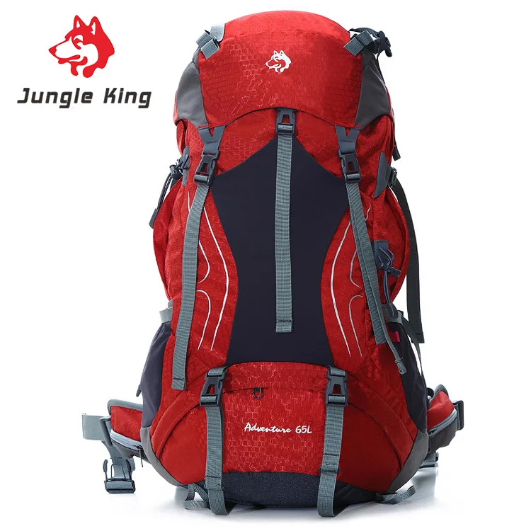 Jungle King 65L Large Capacity Hiking Mountaineering Bag Multifunctional Outdoor Camping Supplies Waterproof Tear-Resistant Prof