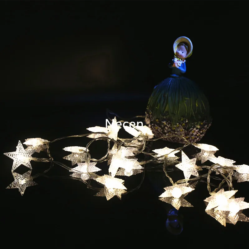 New type five stars 3.5M 20Ball/pc warm white LED Christmas lights / wedding/party/holidy lamps 4.5V with battery box