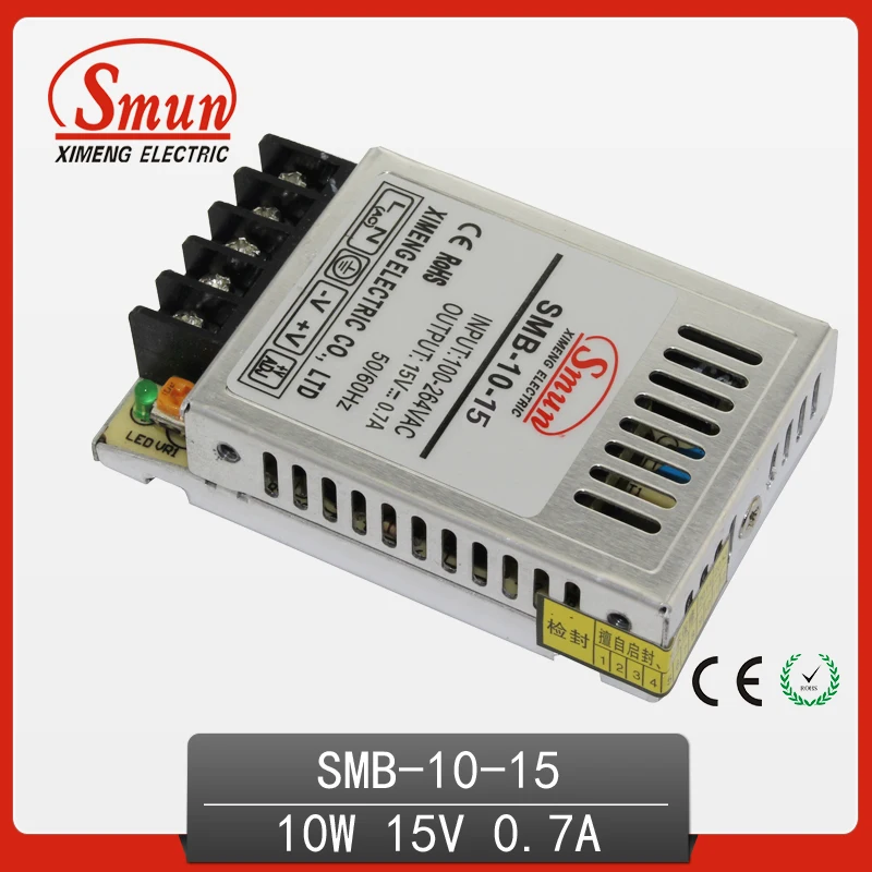 SMB-10-15 10W Ultra Thin Type Single Output Switching Mode Power Supply 5V 2A AC-DC Slim Led Driver