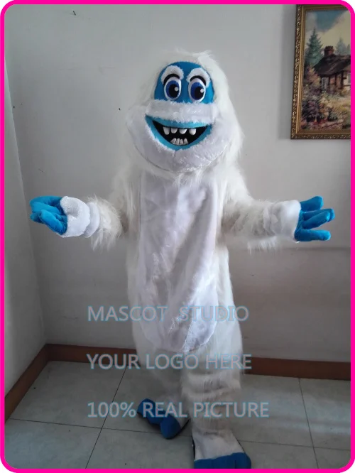 mascot Winter Christmas Yeti Mascot Costume Abominable Snowman Theme Cartoon Yeti Mascotte Xmas Costumes Fancy Dress Kits