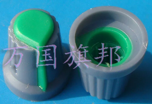 Free Delivery.Environmental protection plastic potentiometer knob 16 mm 15 mm in diameter, gray and green head