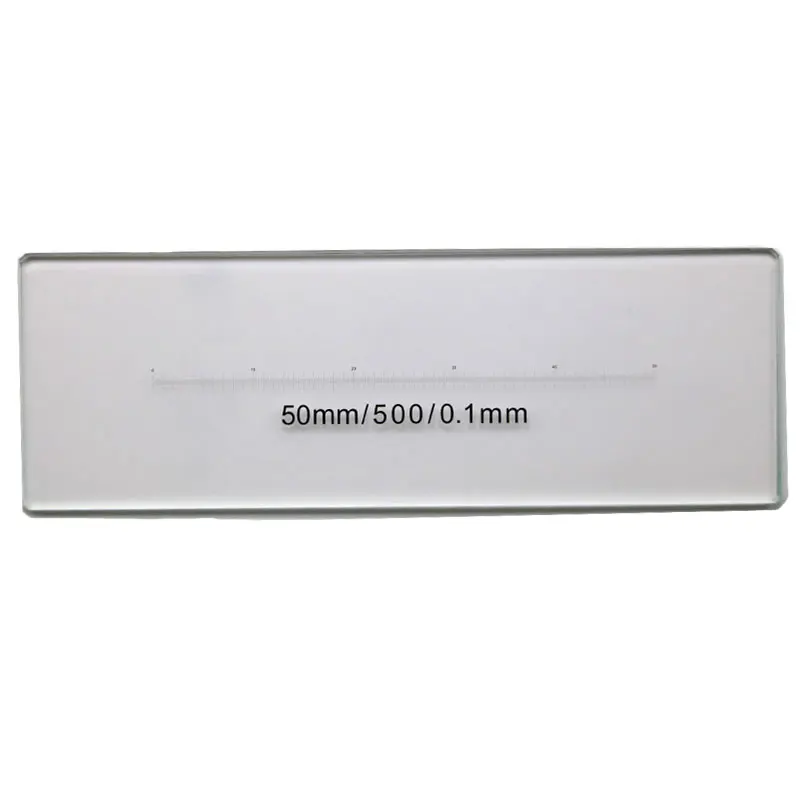 974.T Ein-Achse Mikroskop Bühne Mikrometer DIV 0,1mm X Lineal 50mm Labor Rutschen Kalibrierung Rutsche für eine mikroskop – Detail 1