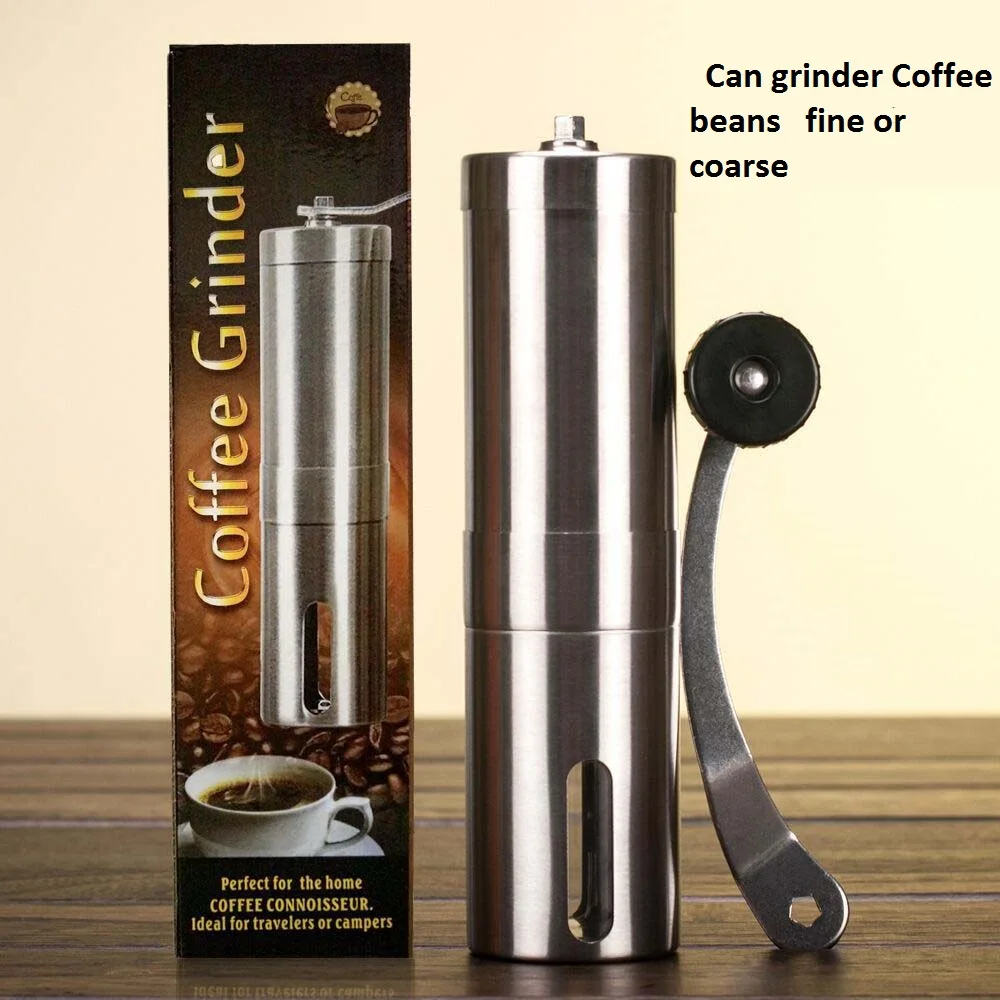 

Free shipping Small Stainless Steel manual Convenient Coffee Grinders machine idea for travel and home use