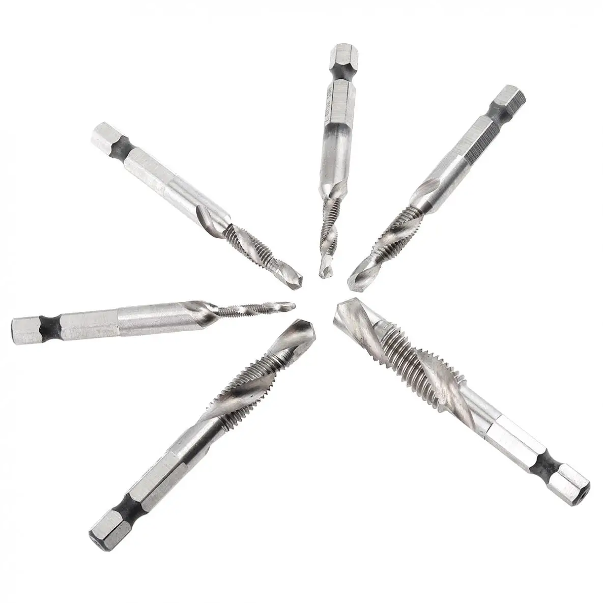 Forets MeaccelerTap en acier à haute vitesse, tige hexagonale, filetage de vis HSS, composé de machine à vis, M3 figuré, M5, M6, M8, M10, outils à main, 6 pièces