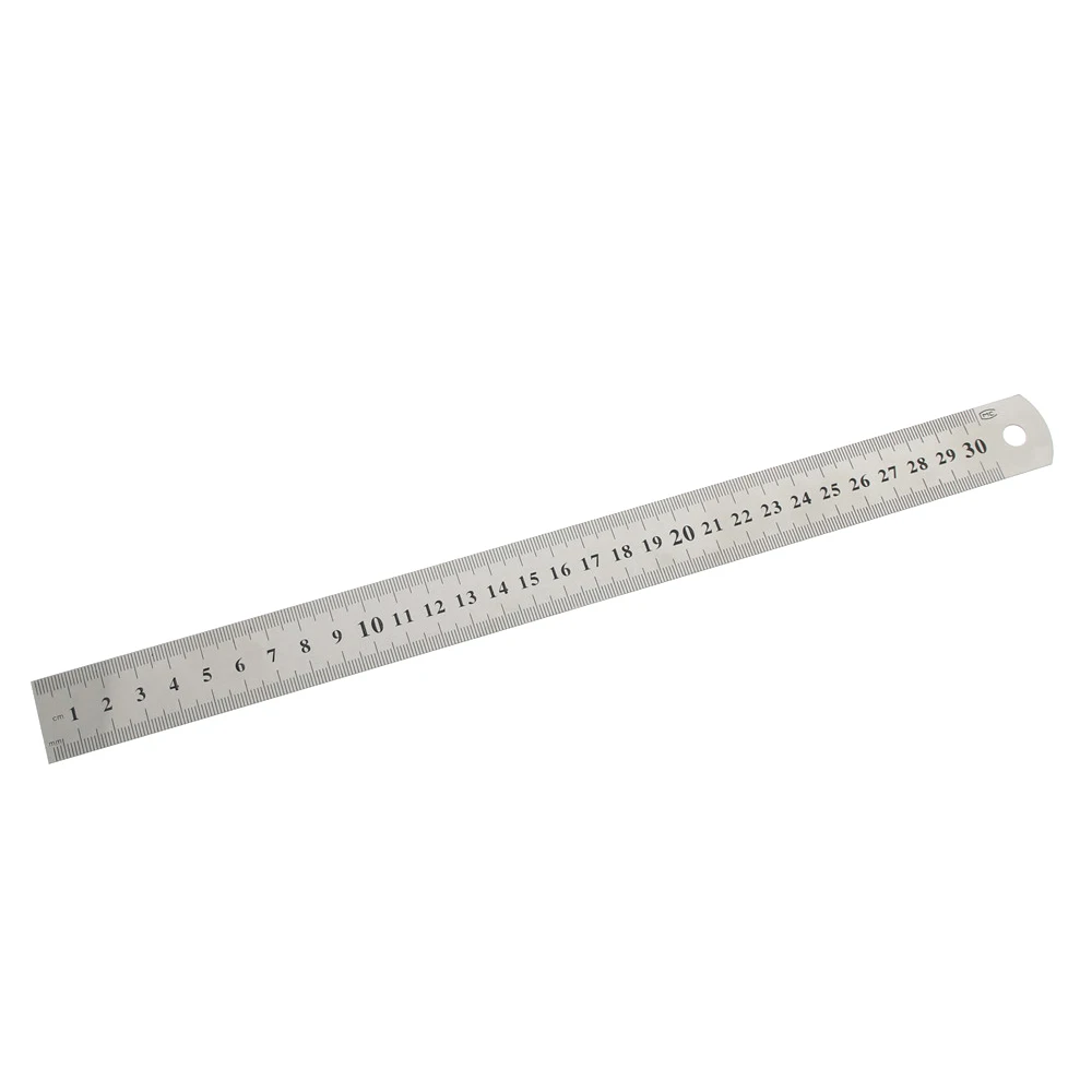 1 Pc Stainless Steel Metal Ruler Metric Rule Precision Double Sided Measuring Tool 30cm Wholesale