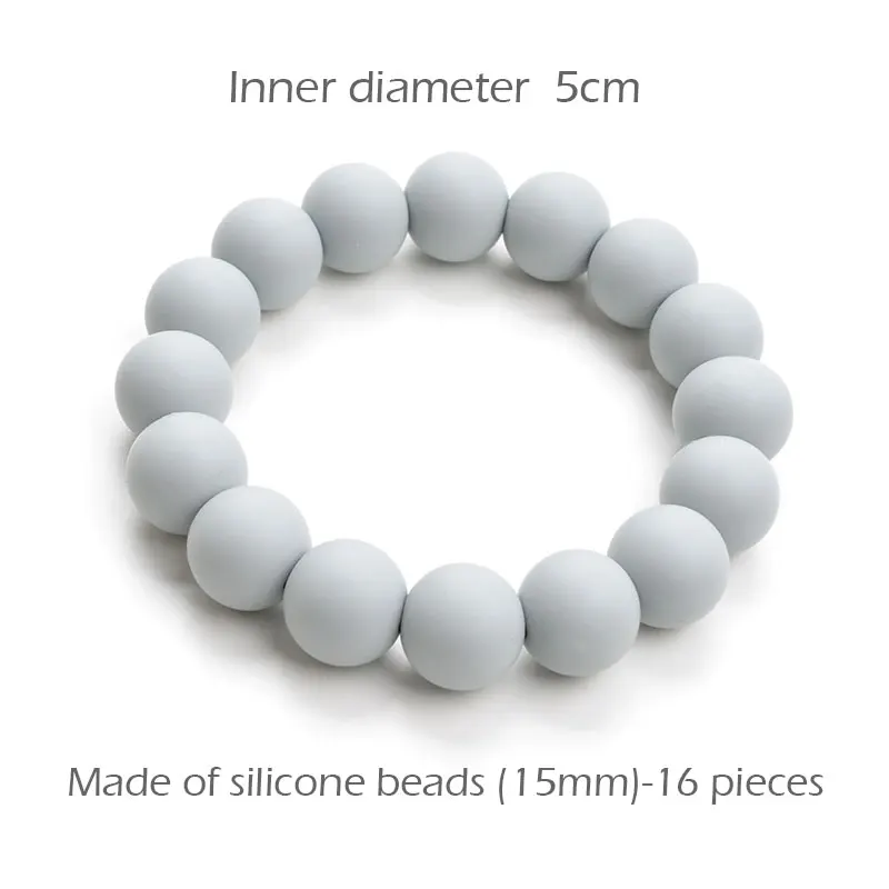 LOFCA Teething Bracelet Women Bangle Baby Teether Round Silicone Beads Jewelry Nursing Chewing Food Grade Toy Oral Care BPA Free
