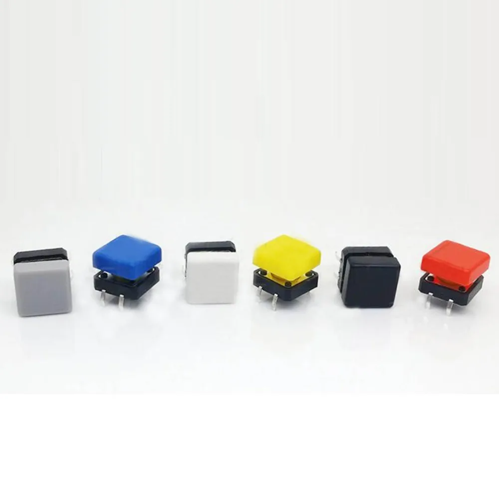 100pcs 12*12mm Push Button Switch Cap Square Button Cap  Multi Color Button Caps for 12*12mm Square Tactile Switches