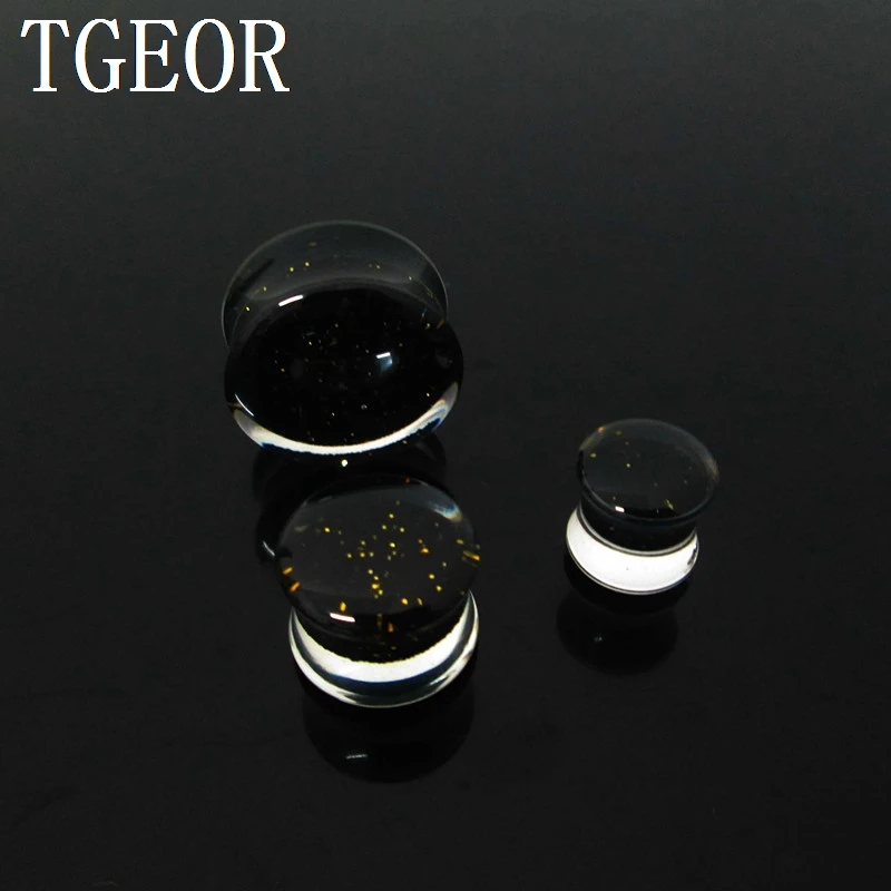 Retail ear expander Hot charm 1 pair mixed gauges inner glitter UV acrylc saddle piercing ear plugs