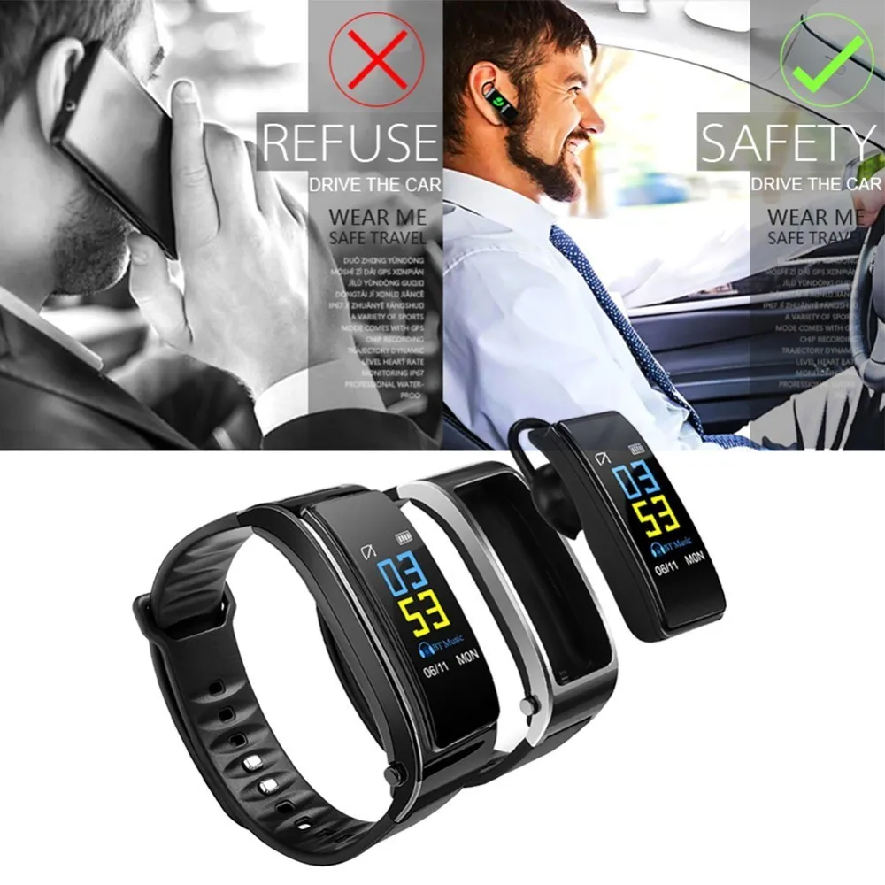 Bluetooth Y3 Color Headset Talk Smart Band Bracelet Heart Rate Monitor Sports Smart Watch Passometer Fitness Tracker Wristband